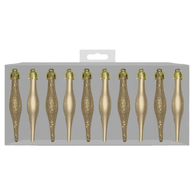 Gold - Front - Scream Machine Droplet Bauble (Pack of 10)