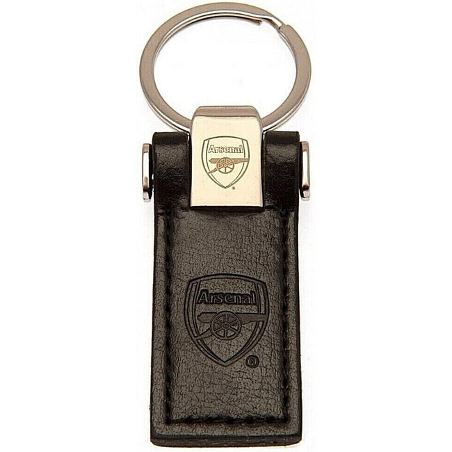 Black - Front - Arsenal FC Leather Keychain