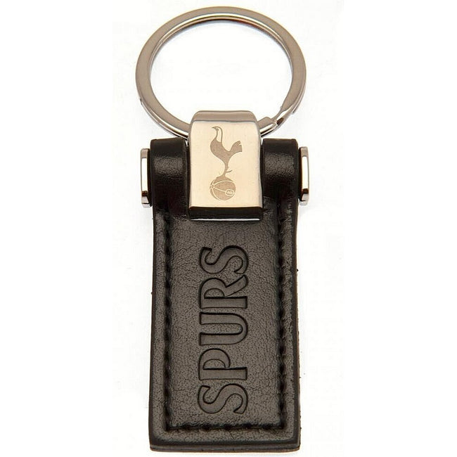 Black-Silver - Front - Tottenham Hotspur FC Leather Keychain