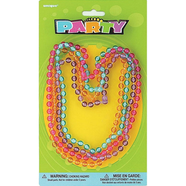 Multicolored - Front - Unique Party Beaded Necklace (Pack of 4)