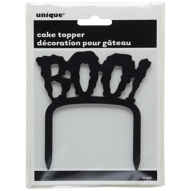 Black - Front - Unique Party Boo! Halloween Cake Decoration