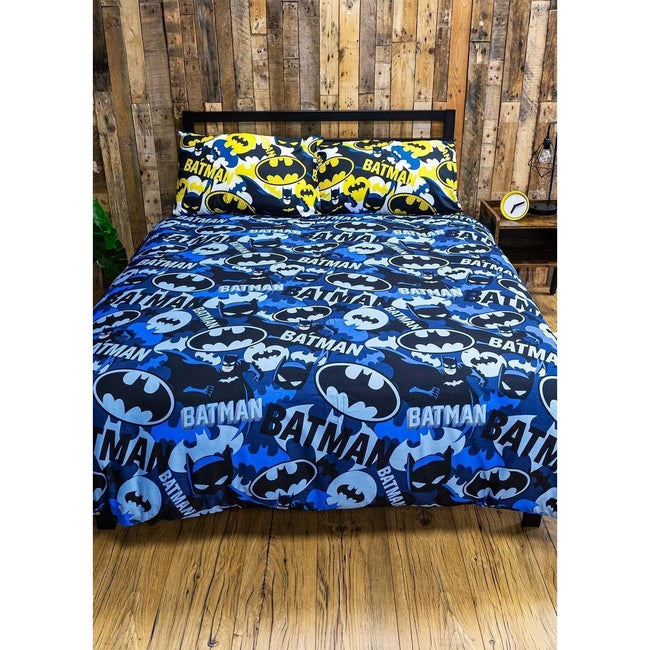 Blue-Yellow-Black - Side - Batman Reversible Camo Duvet Set