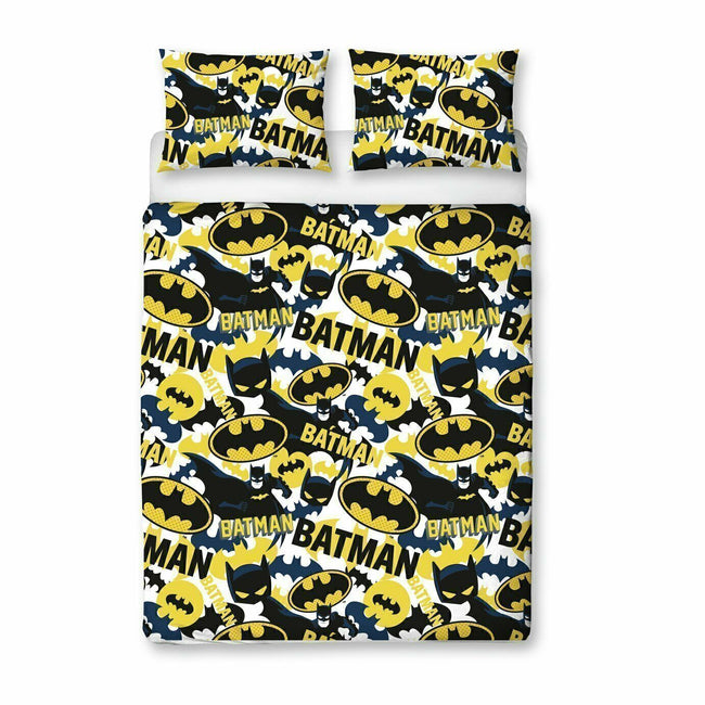 Blue-Yellow-Black - Pack Shot - Batman Reversible Camo Duvet Set