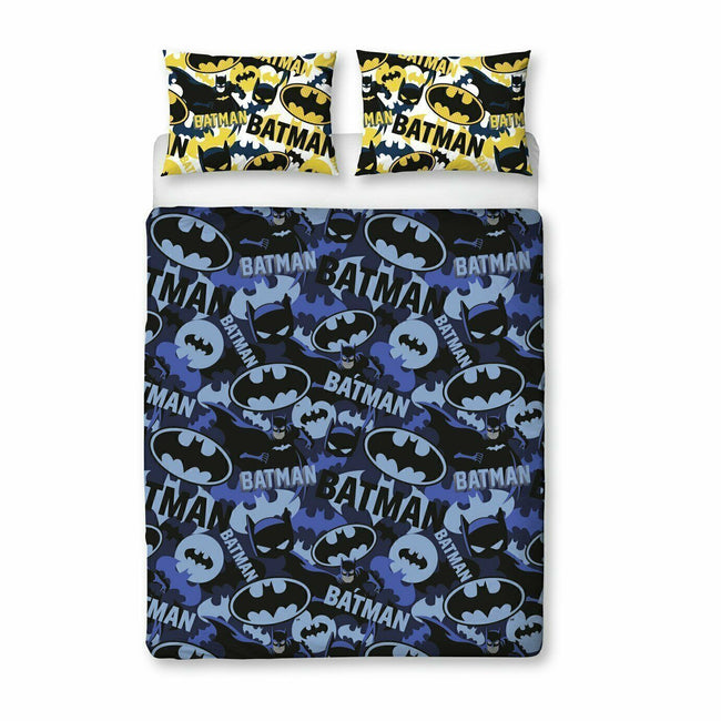 Blue-Yellow-Black - Front - Batman Reversible Camo Duvet Set