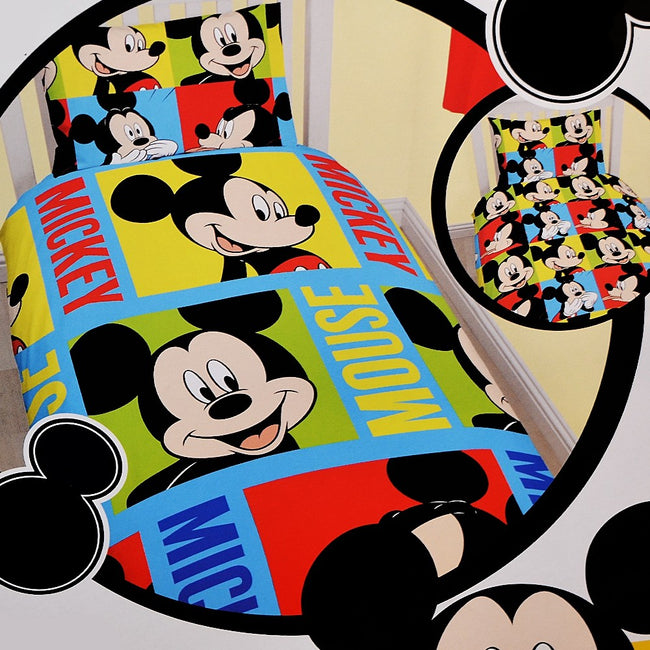 Blue-Yellow-Red - Side - Mickey Mouse Reversible Duvet Set