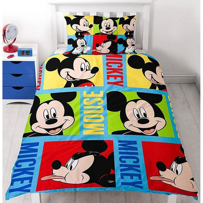 Blue-Yellow-Red - Front - Mickey Mouse Reversible Duvet Set