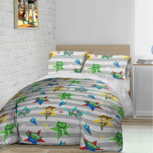 Gray-Blue-Green - Front - Toy Story Teddy Fleece Duvet Set