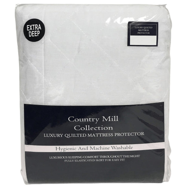 White - Front - Country Mill Quilted Mattress Protector