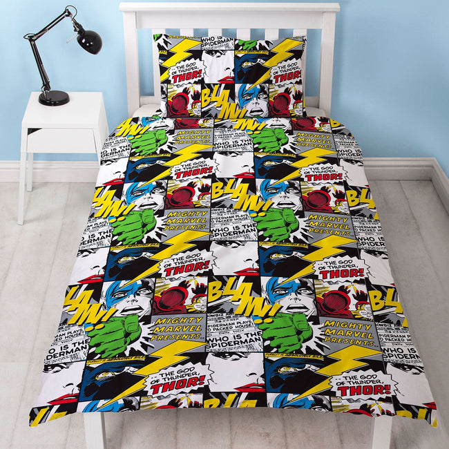 Multicolored - Back - Marvel Comics Scribble Rotary Duvet Cover Set