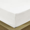 Pastel White - Front - Percale Fitted Sheet