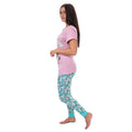 Pink-Blue-White - Close up - Frozen Womens-Ladies Olaf Pajama Set