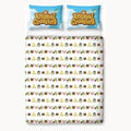 Blue-Green-White - Back - Animal Crossing Beach Duvet Set