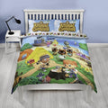 Blue-Green-White - Lifestyle - Animal Crossing Beach Duvet Set