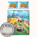 Blue-Green-White - Pack Shot - Animal Crossing Beach Duvet Set