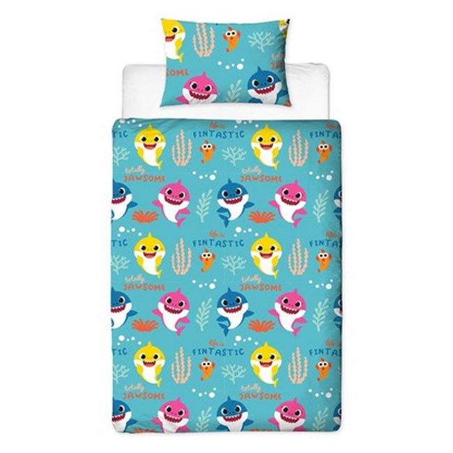 Blue-Yellow-Pink - Back - Baby Shark Fintastic Reversible Duvet Set