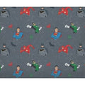 Multicolored - Back - Justice League Graphic Grid Reversible Duvet Set