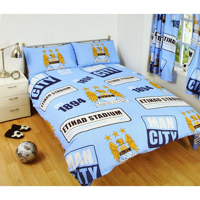 Multicolored - Front - Manchester City FC Patch Duvet Set