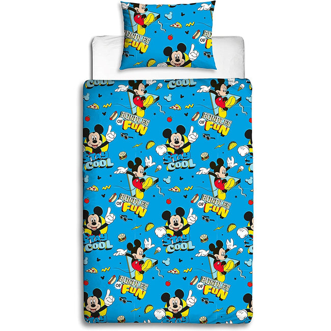 Blue - Side - Mickey Mouse Stay Cool Duvet Cover Set