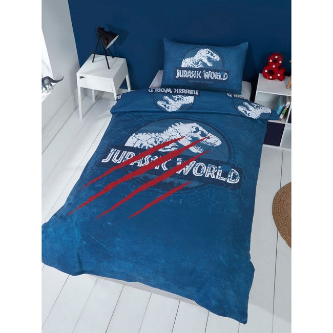 Blue-White-Red - Back - Jurassic World Claws Duvet Set