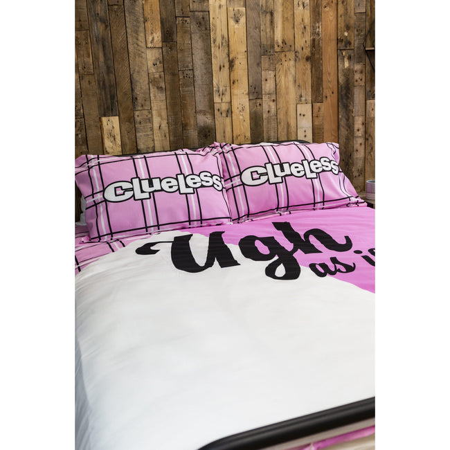 Pink-White-Black - Back - Clueless Panel Icon Duvet Set