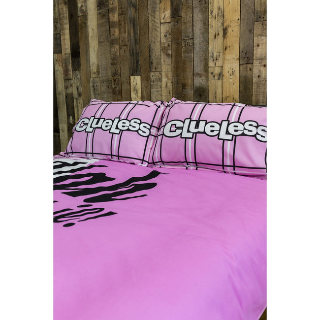 Pink-White-Black - Side - Clueless Panel Icon Duvet Set