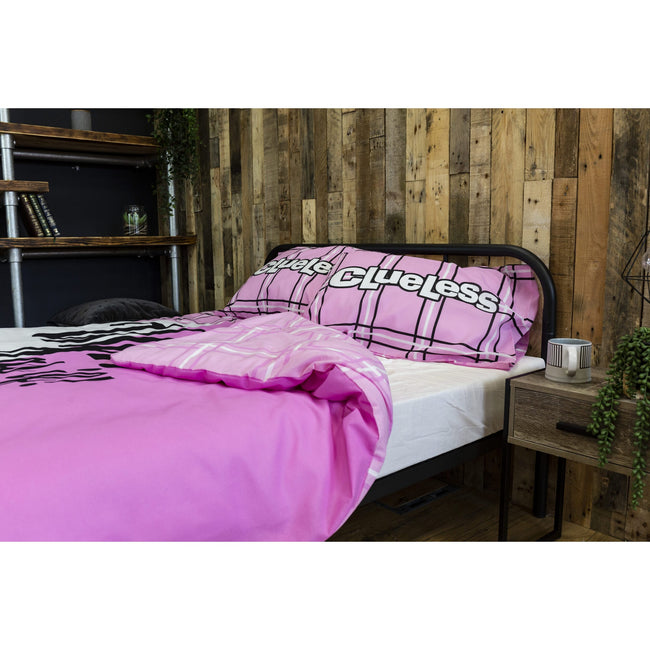 Pink-White-Black - Lifestyle - Clueless Panel Icon Duvet Set