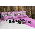 Pink-White-Black - Pack Shot - Clueless Panel Icon Duvet Set