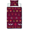 Red-Orange - Back - Harry Potter Charming Reversible Christmas Duvet Set
