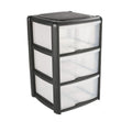 Black - Front - Tontarelli 3 Drawer Tower