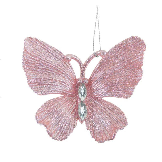 Pink - Front - Davies Products Butterfly Bauble