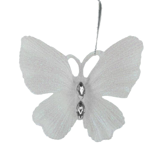 White - Front - Davies Products Butterfly Bauble