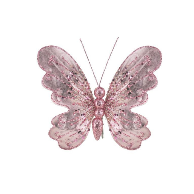 Blush - Front - Davies Products Butterfly Christmas Decoration