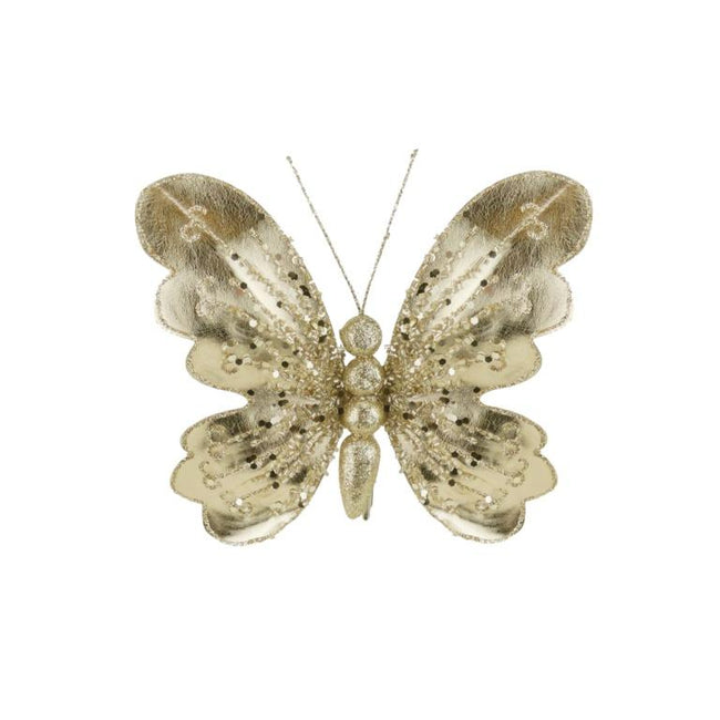 Champagne - Front - Davies Products Butterfly Christmas Decoration