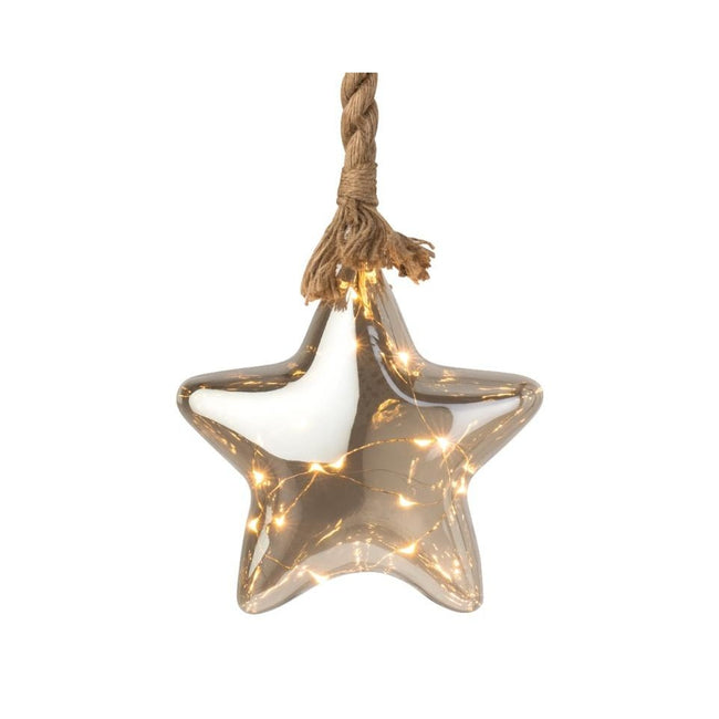 Gold - Front - Lumineo Rope Star Bauble
