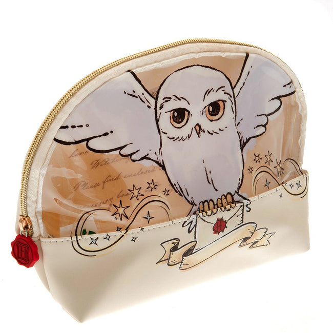Brown - Back - Harry Potter Hedwig PU Toiletry Bag