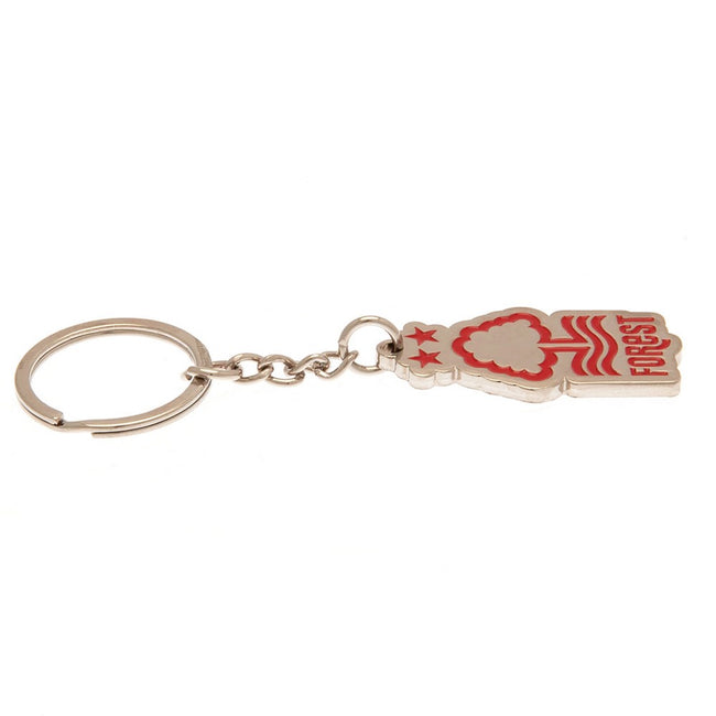 Silver-Red - Back - Nottingham Forest FC Crest Keychain