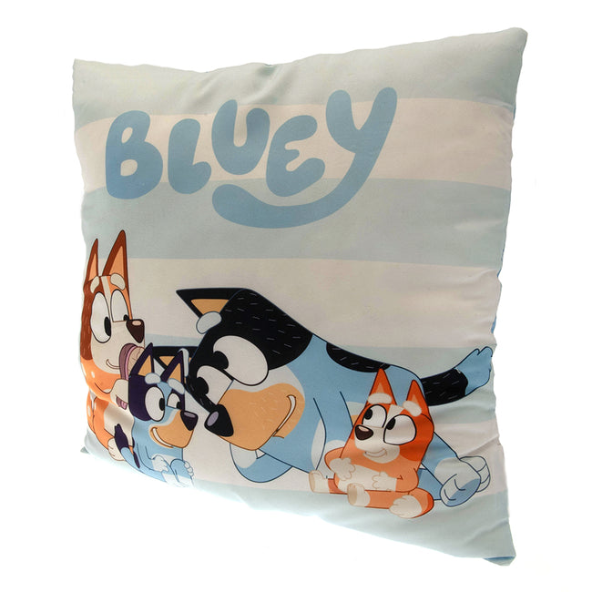 White-Blue - Front - Bluey Stripe Filled Cushion