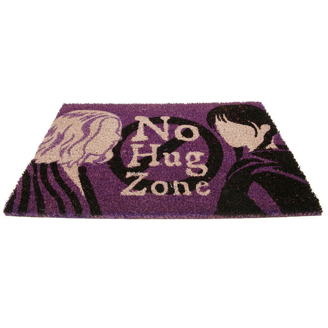 Purple-Black - Back - Wednesday No Hug Zone Door Mat