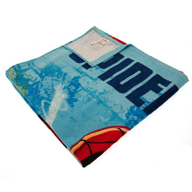 Light Blue-Red - Back - Spider-Man Logo Beach Towel