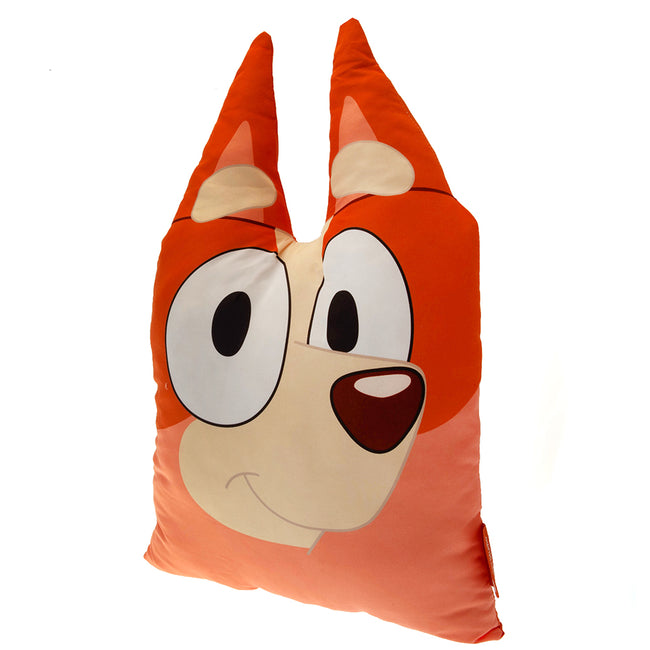 Brown-Cream - Front - Bluey Shaped Bingo Filled Cushion