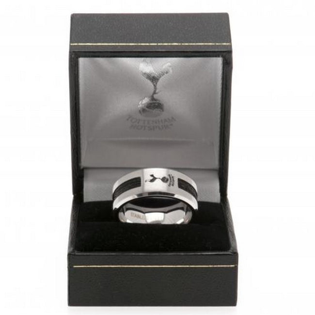 Silver - Back - Tottenham Hotspur FC Black Inlay Ring
