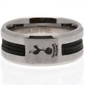 Silver - Front - Tottenham Hotspur FC Black Inlay Ring