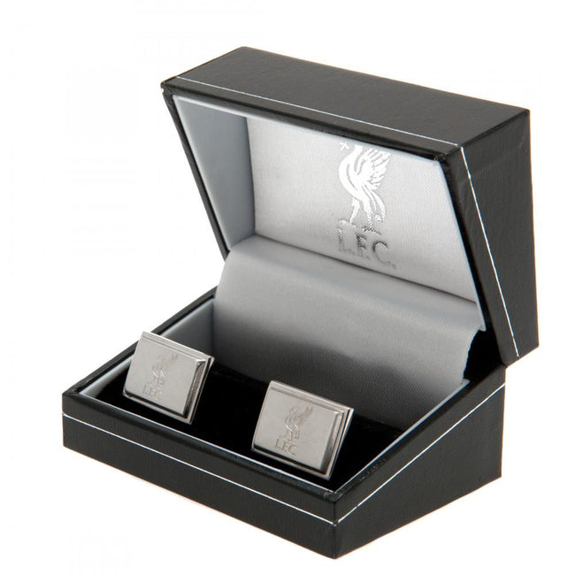 Silver - Back - Liverpool FC Stainless Steel Rectangular Cufflinks