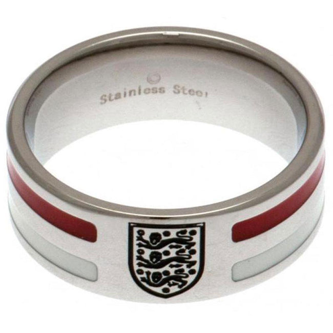 Silver-Red-White - Front - England FA Color Stripe Ring