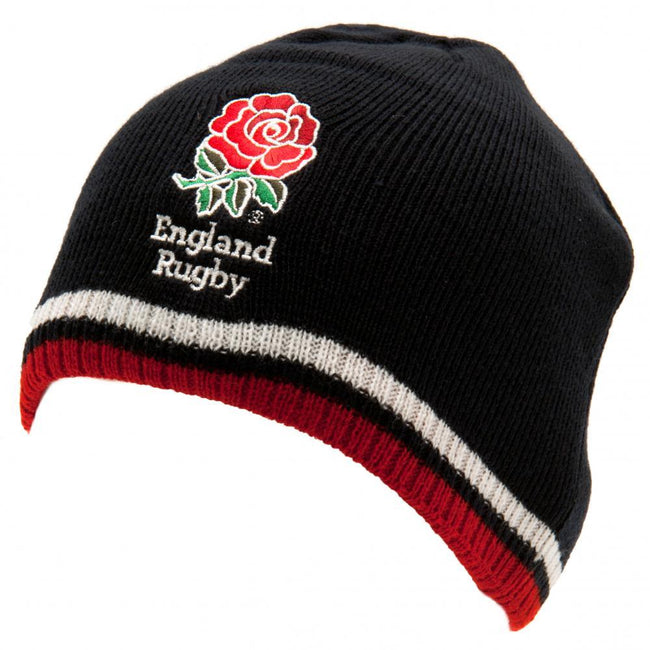 Black-White-Red - Front - England RFU Knitted Dome Hat