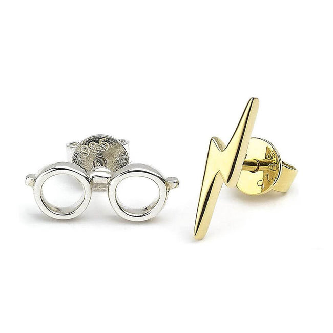 Silver-Gold - Back - Harry Potter Lightning Bolt Earrings