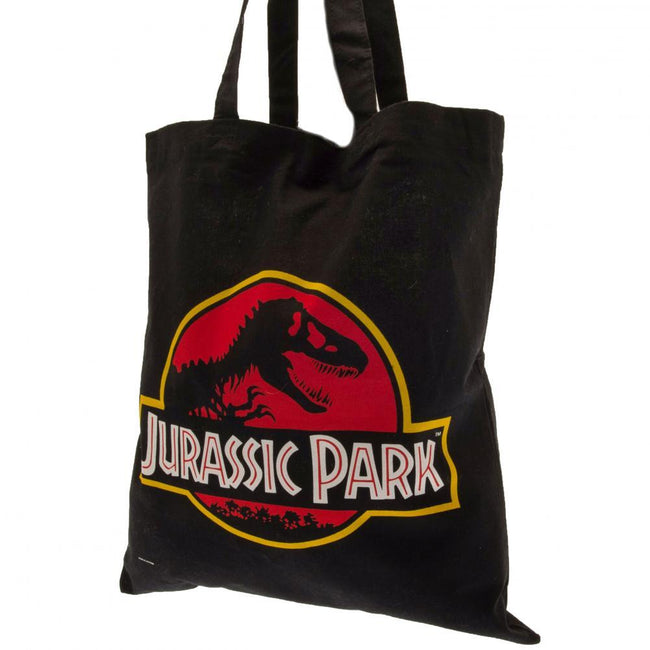 Black-Red - Back - Jurassic Park Canvas Tote Bag