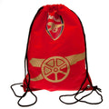 Red-Gold - Front - Arsenal FC Crest Drawstring Bag