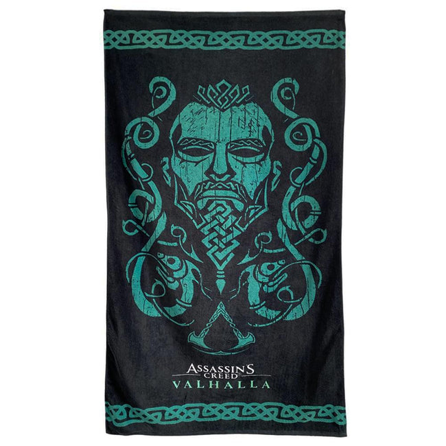 Black-Green - Front - Assassins Creed Valahalla Beach Towel