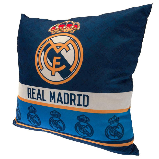 Blue-White - Front - Real Madrid CF Crest Filled Cushion